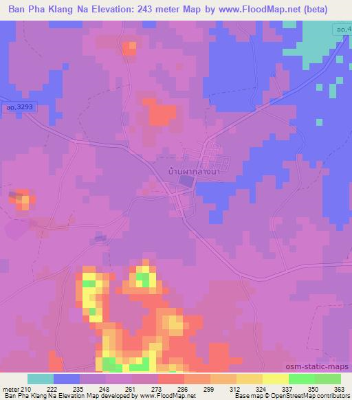 Ban Pha Klang Na,Thailand Elevation Map