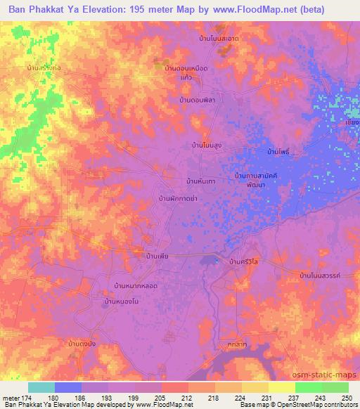 Ban Phakkat Ya,Thailand Elevation Map