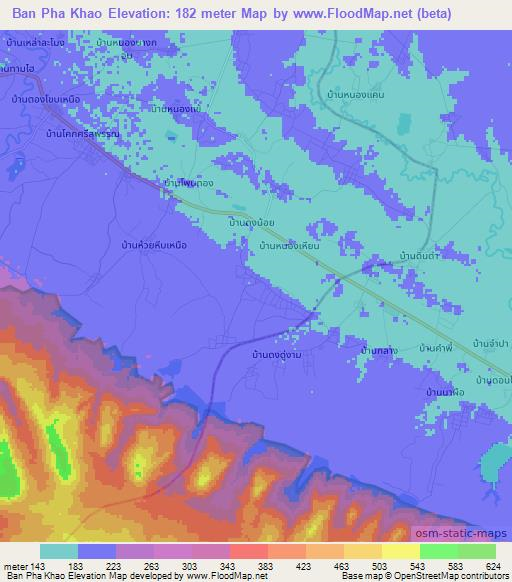 Ban Pha Khao,Thailand Elevation Map