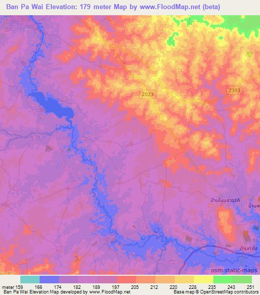 Ban Pa Wai,Thailand Elevation Map