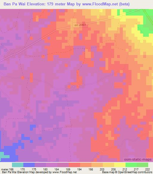 Ban Pa Wai,Thailand Elevation Map