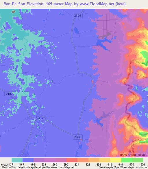 Ban Pa Son,Thailand Elevation Map