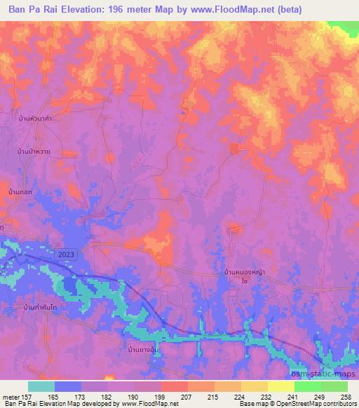 Ban Pa Rai,Thailand Elevation Map