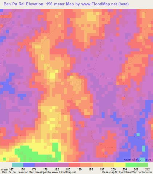 Ban Pa Rai,Thailand Elevation Map