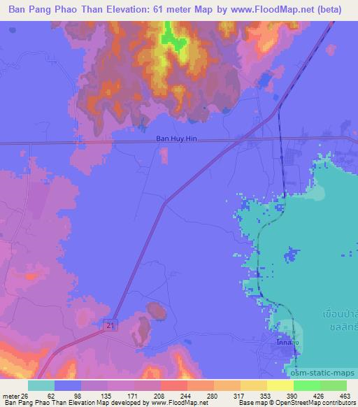 Ban Pang Phao Than,Thailand Elevation Map