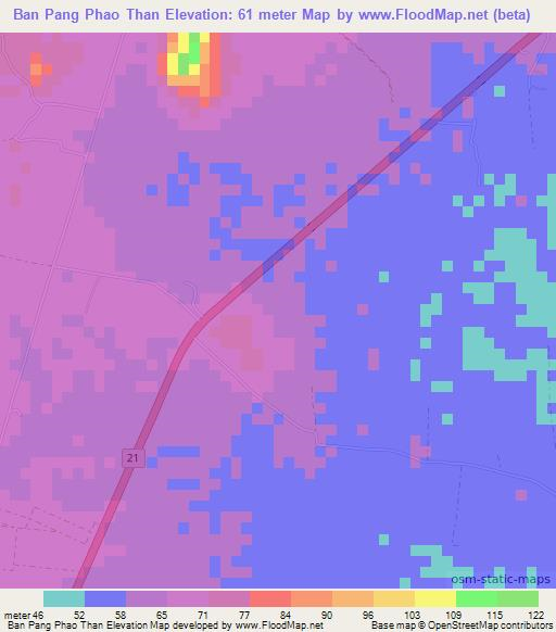 Ban Pang Phao Than,Thailand Elevation Map