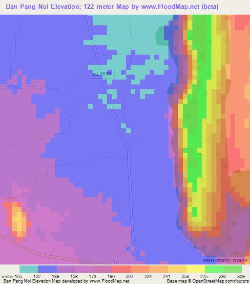 Ban Pang Noi,Thailand Elevation Map
