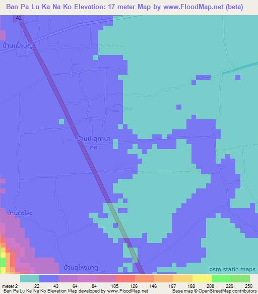 Ban Pa Lu Ka Na Ko,Thailand Elevation Map