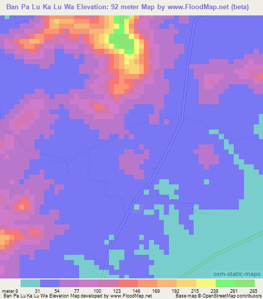 Ban Pa Lu Ka Lu Wa,Thailand Elevation Map