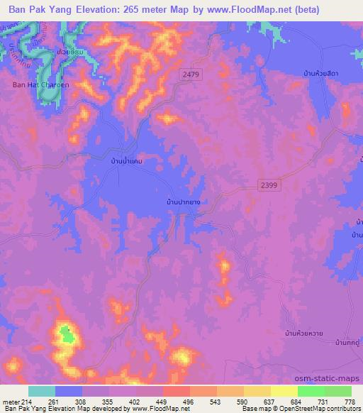 Ban Pak Yang,Thailand Elevation Map