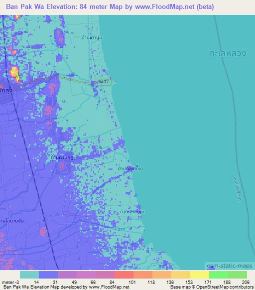 Ban Pak Wa,Thailand Elevation Map