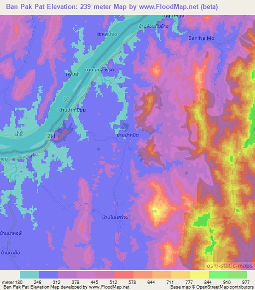 Ban Pak Pat,Thailand Elevation Map