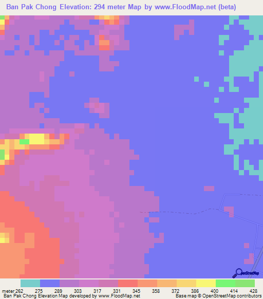 Ban Pak Chong,Thailand Elevation Map