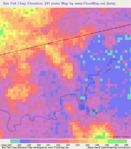 Ban Pak Chap,Thailand Elevation Map