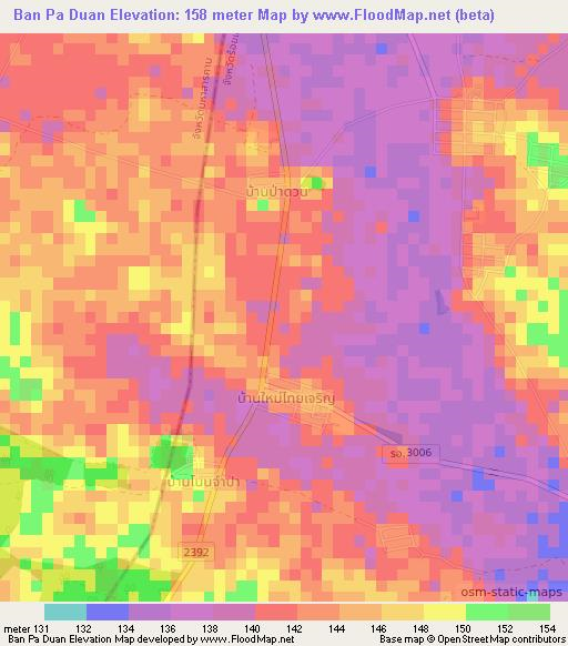 Ban Pa Duan,Thailand Elevation Map