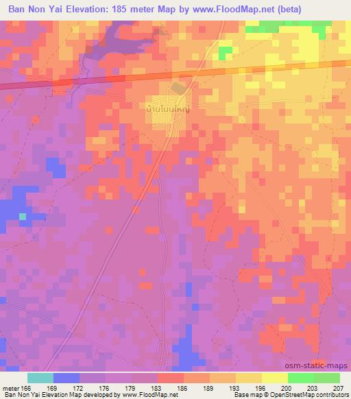 Ban Non Yai,Thailand Elevation Map