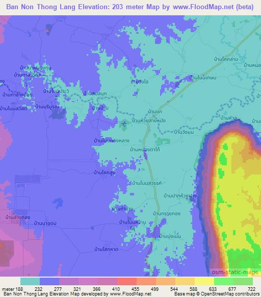 Ban Non Thong Lang,Thailand Elevation Map