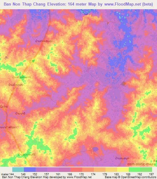 Ban Non Thap Chang,Thailand Elevation Map