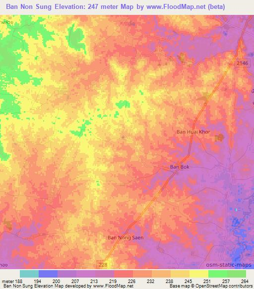Ban Non Sung,Thailand Elevation Map