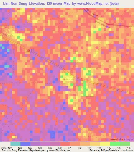 Ban Non Sung,Thailand Elevation Map