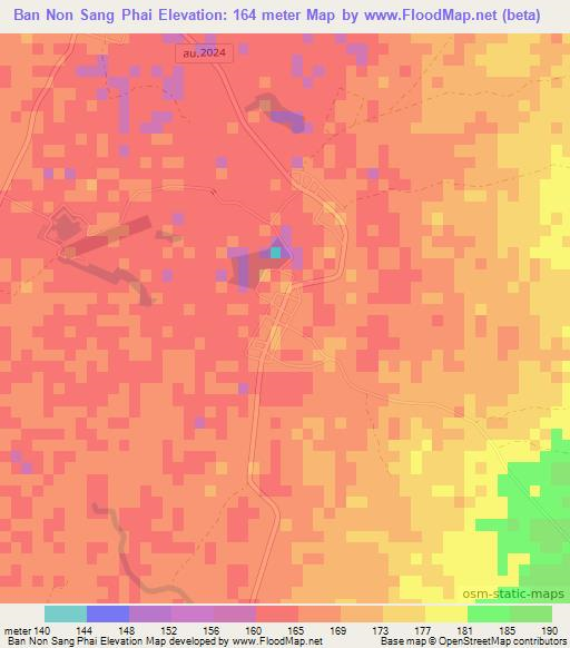 Ban Non Sang Phai,Thailand Elevation Map