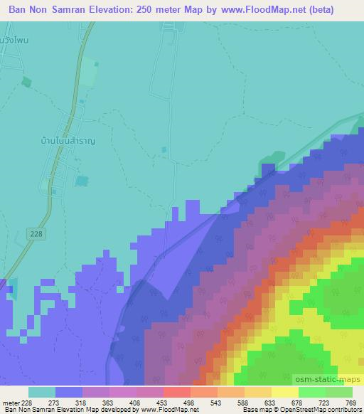 Ban Non Samran,Thailand Elevation Map