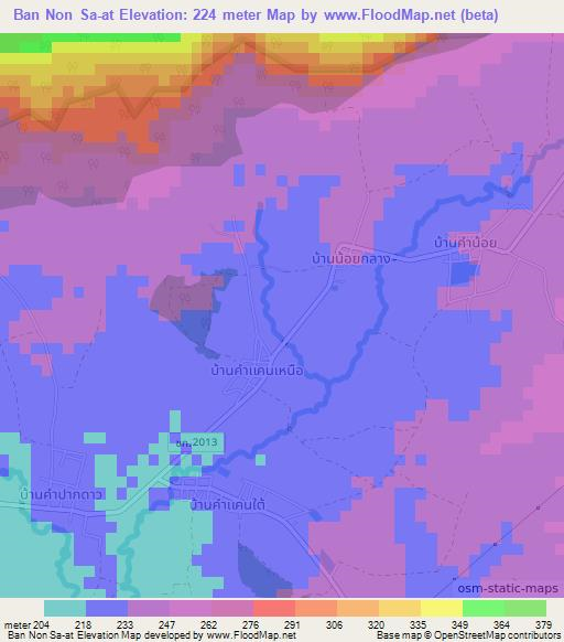 Ban Non Sa-at,Thailand Elevation Map