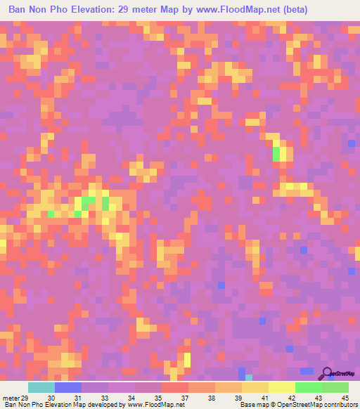 Ban Non Pho,Thailand Elevation Map