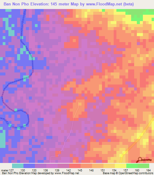 Ban Non Pho,Thailand Elevation Map