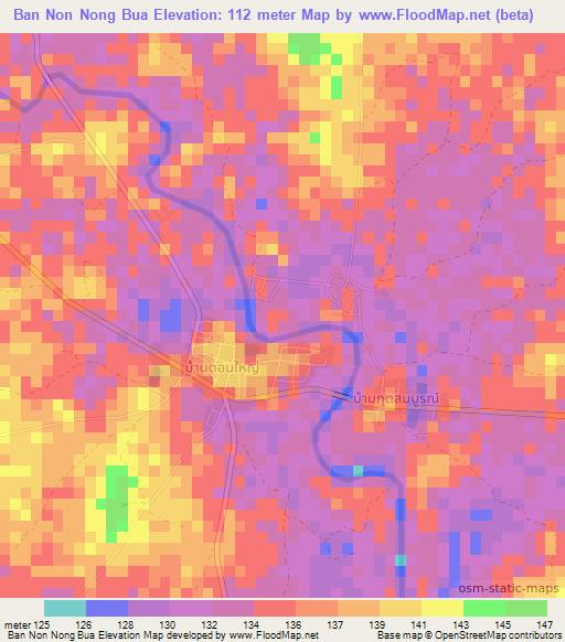 Ban Non Nong Bua,Thailand Elevation Map