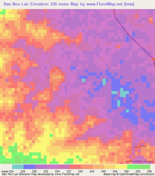 Ban Non Lan,Thailand Elevation Map