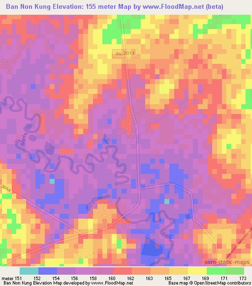 Ban Non Kung,Thailand Elevation Map