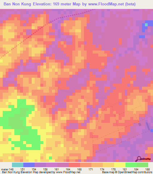 Ban Non Kung,Thailand Elevation Map