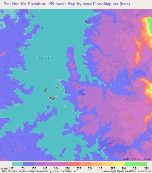 Ban Non Ko,Thailand Elevation Map