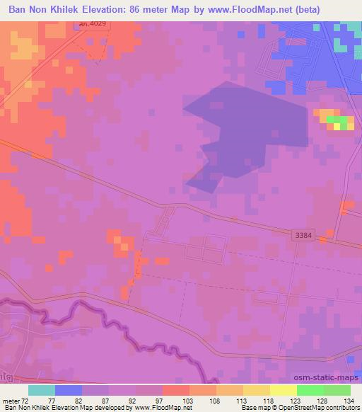 Ban Non Khilek,Thailand Elevation Map