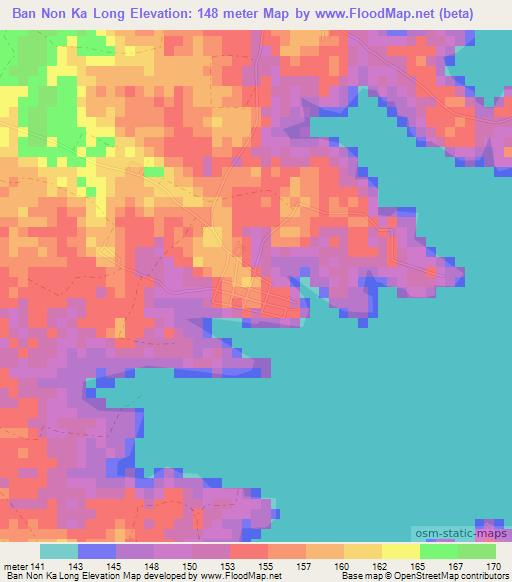 Ban Non Ka Long,Thailand Elevation Map