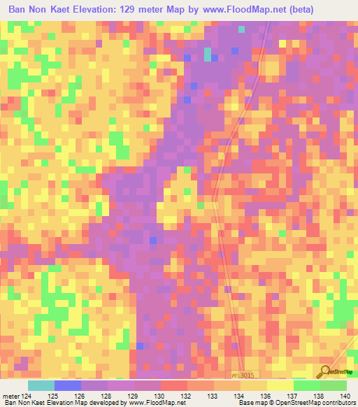 Ban Non Kaet,Thailand Elevation Map