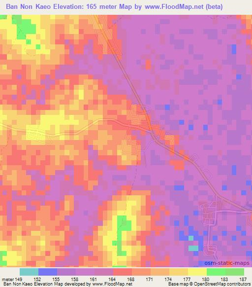 Ban Non Kaeo,Thailand Elevation Map