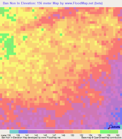 Ban Non In,Thailand Elevation Map