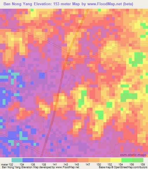 Ban Nong Yang,Thailand Elevation Map