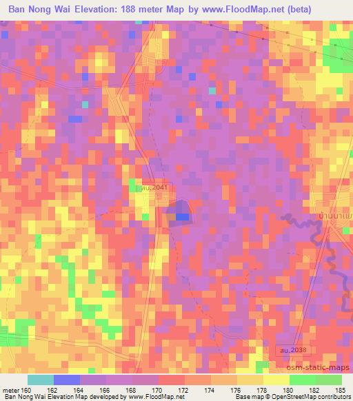 Ban Nong Wai,Thailand Elevation Map