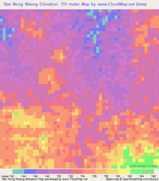 Ban Nong Waeng,Thailand Elevation Map