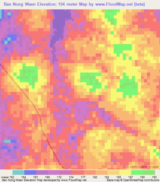 Ban Nong Waen,Thailand Elevation Map