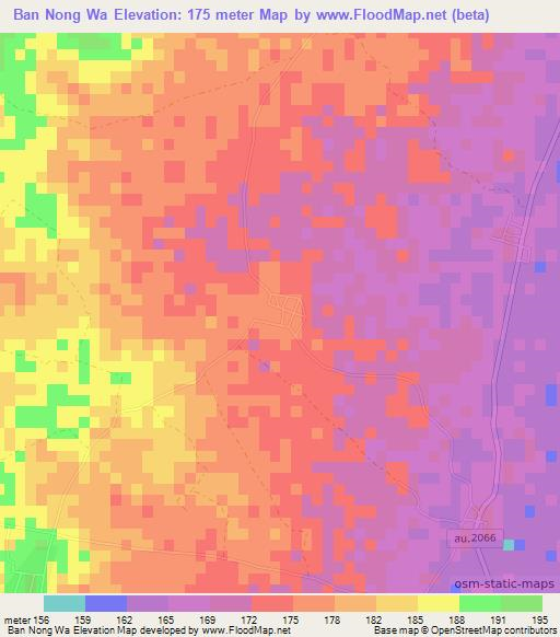 Ban Nong Wa,Thailand Elevation Map