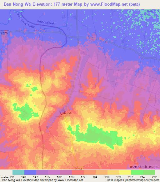 Ban Nong Wa,Thailand Elevation Map
