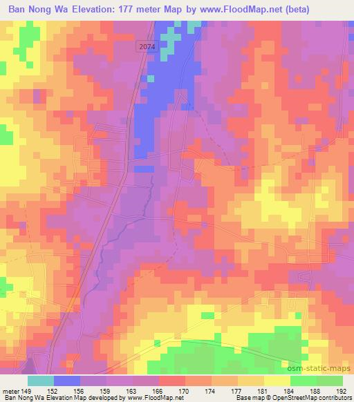 Ban Nong Wa,Thailand Elevation Map