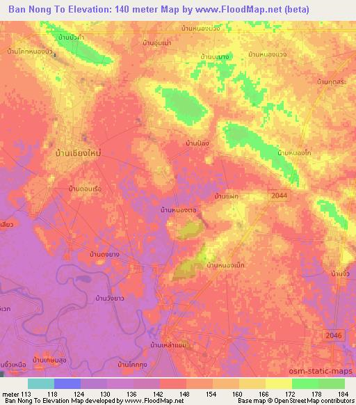 Ban Nong To,Thailand Elevation Map