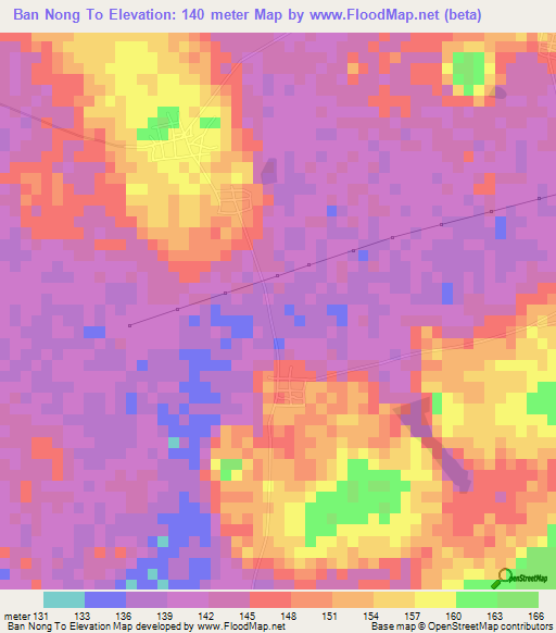 Ban Nong To,Thailand Elevation Map