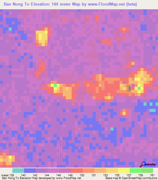 Ban Nong To,Thailand Elevation Map