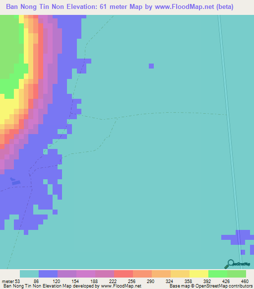 Ban Nong Tin Non,Thailand Elevation Map